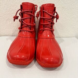 Sperry Red Duck Boots Rubber Booties 8.5